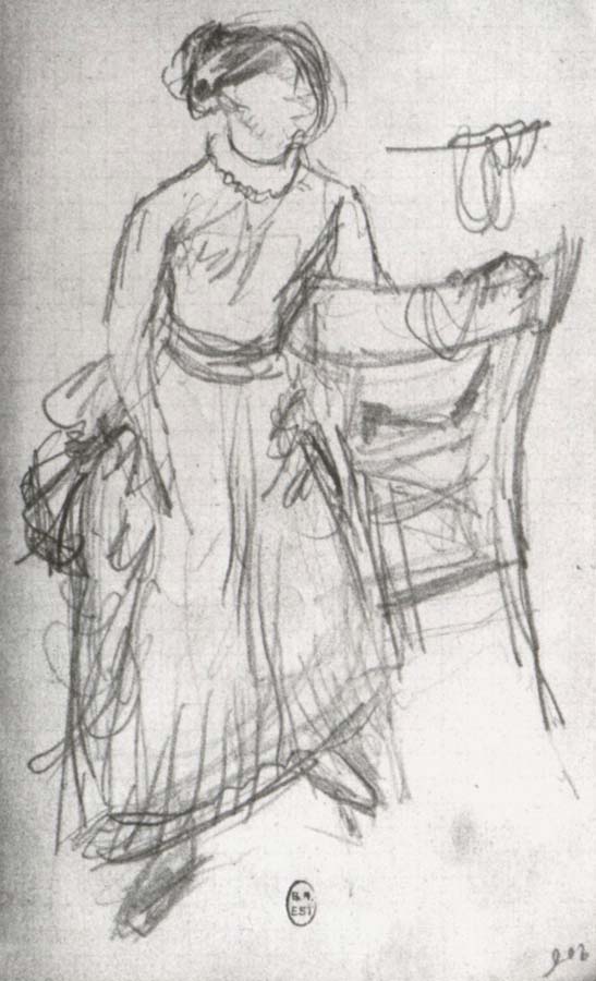 Study of Helene Rouart sitting on the Arm of a Chair